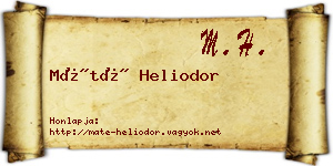 Máté Heliodor névjegykártya